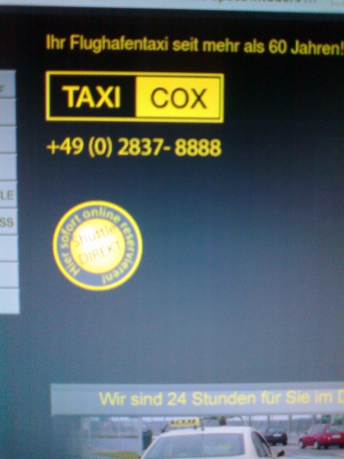Taxi Cox, Weeze, der örtliche Taxi-Dienst...