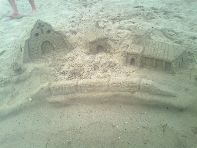 Sand castles by some kid, 