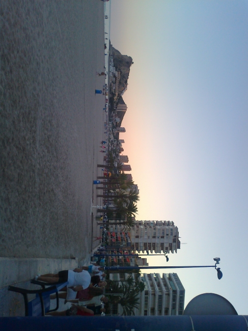 Mont Benidorm and setting sun, 