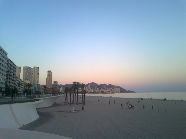 Looking along the new promenade, 