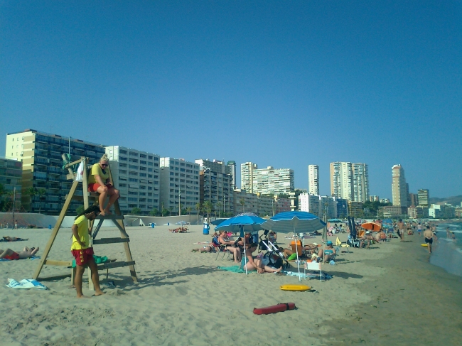 Life guards on Poniente beach, 