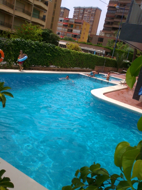 Hotel pool of El Palmeral, one of the nicest pools in Benidorm's La Cala area, if not, the nicest - and a great bar