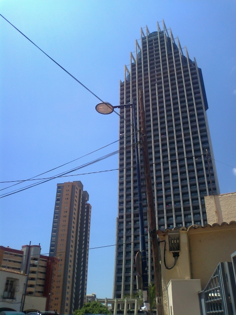 Hote Bali seen from the Palafox cinema parking lot, 