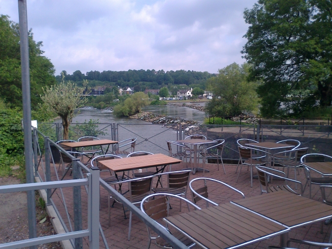 Zusammenfluß der Ruhr in Mülheim im Bereich der alten Mühlen, 