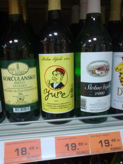 Yure wine in Croatian Supermarket, 