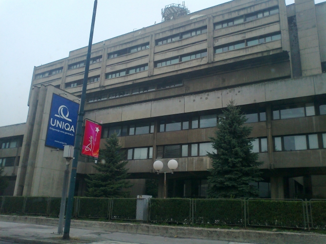 Rundown building in Sarajevo, See the bullet craters in the facade...