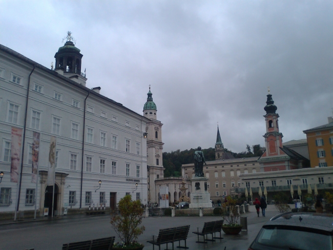 Mozart statue in Salzburg, Austria, 