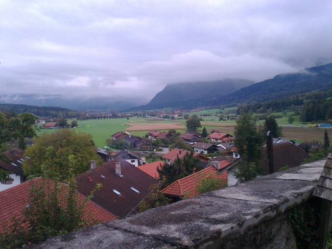 Mountains that form the border to Austria, seen from Germany, Salzburg somewhere on the left