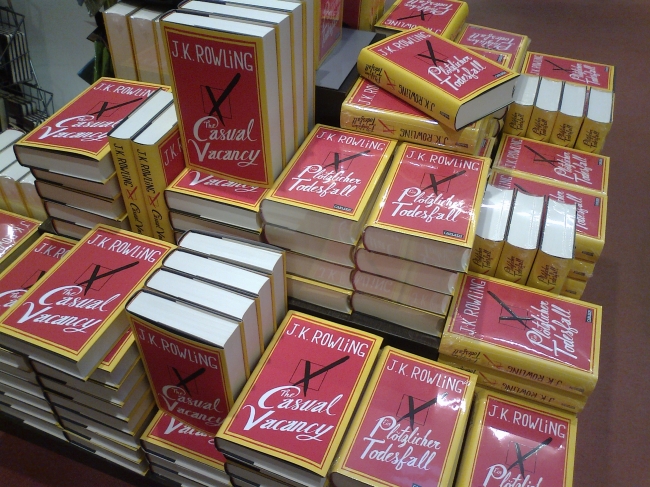 J.K. Rowling, The Casual Vacancy, Book pile at Hugendubel, Munich, on Theatinerstraße, no wonder she sells millions