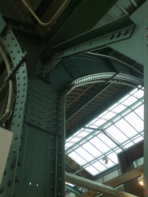 Ironworks, detail of the roof of Design Post, Cologne