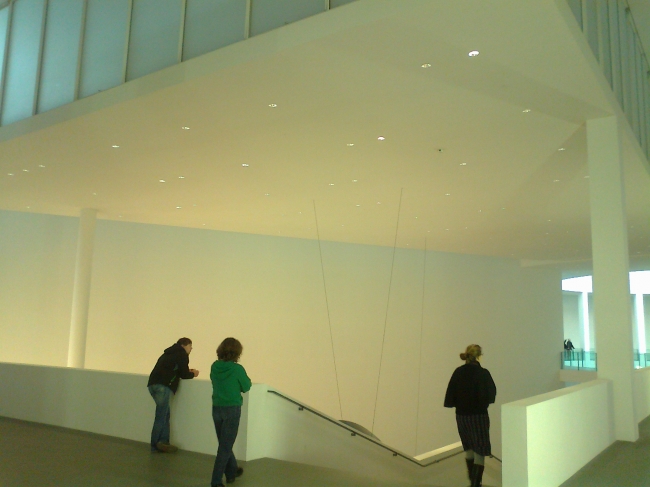 People looking down the staricase's atrium, Pinakothek der Moderne, Munich