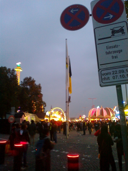 Oktoberfest near St. Pauls Platz, as seen from the Bavariaring
