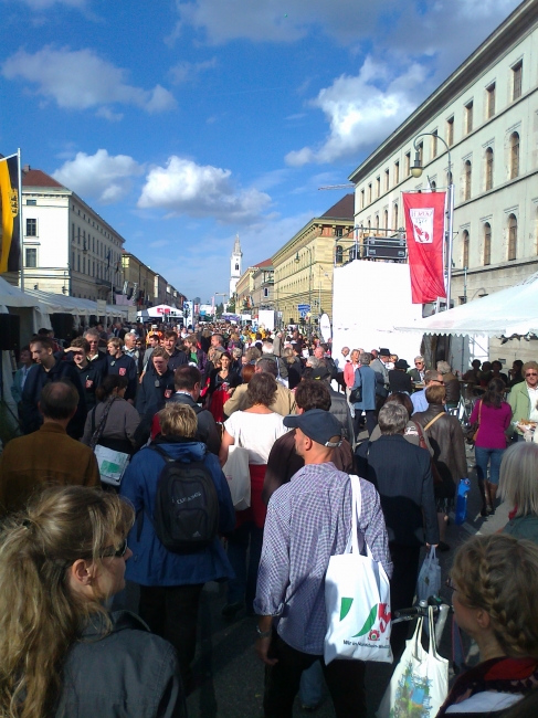 Crowds on Odeonsplatz and Ludwigstraße, 