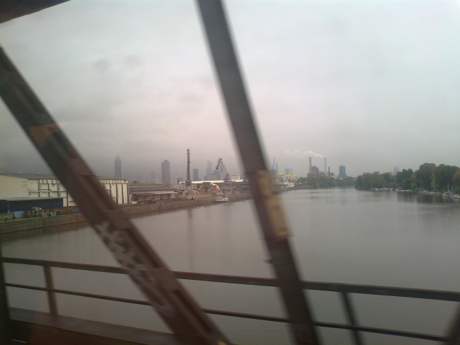 Frankfurt am Main, as seen from the train, near Hbf