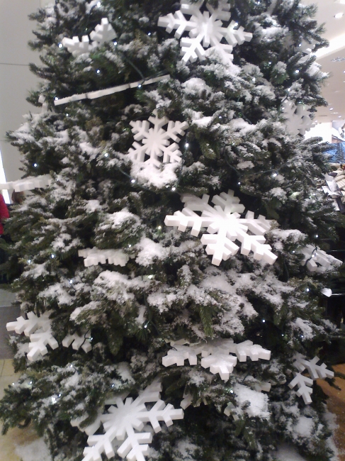 Fake snow on a christmas tree, 