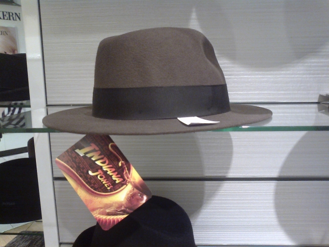 Indiana Jones hat, The label doesn't advertise it, but if you look inside, the hat reveals that it's an official Young Indiana Jones Chronicles Lucafilm licensed felt hat, obvi...
