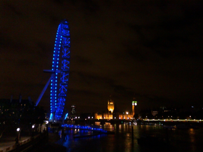 London Eye, Westminster, as seen from the western bridge