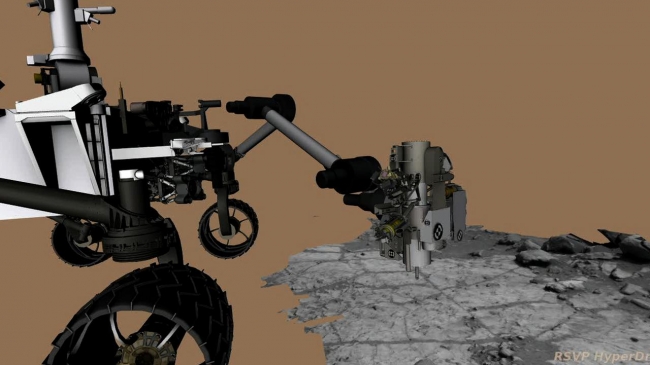 Drilling into Mars, Click on the image for the animation This animation of NASA's Curiosity rover shows the complicated suite of operations involved in conducting the rover's fi...