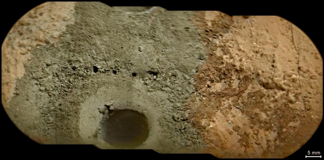 Laser Hits on Martian Drill Tailings, Annotated version Click on the image for larger version A day after NASA's Mars rover Curiosity drilled the first sample-collection hole into a rock on Mars,...