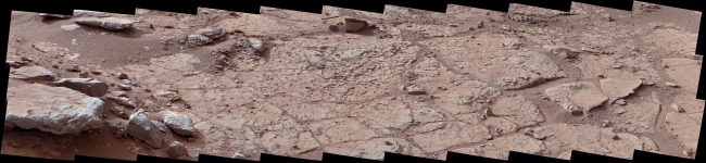 Neighborhood for Curiosity's First Drilling Campaign,  Raw Image Click on the image for larger version This wide view of the "John Klein" location selected for the first rock drilling by NASA's Mars rover Curios...