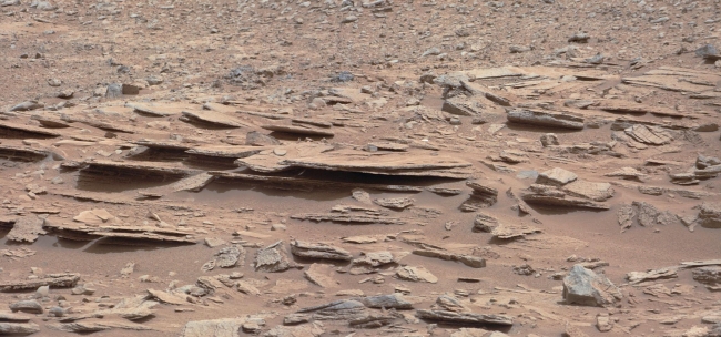 Layered Martian Outcrop 'Shaler' in 'Glenelg' Area, Figure 1 Figure 2 Click on an individual image for larger views The NASA Mars rover Curiosity used its Mast Camera (Mastcam) during the mission's 120th Marti...