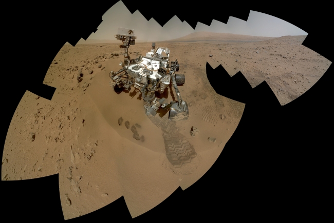 Curiosity Self-Portrait, Wide View, On the 84th and 85th Martian days of the NASA Mars rover Curiosity's mission on Mars (Oct. 31 and Nov. 1, 2012), NASA's Curiosity rover used the Mars Hand Le...