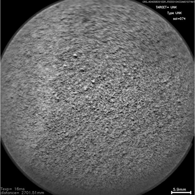 Laser Hit on Martian Sand Target, Before and After, The Chemistry and Camera (ChemCam) instrument on NASA's Mars rover Curiosity used its laser and spectrometers to examine what chemical elements are in a drif...