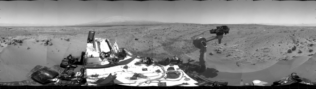 Curiosity's Location During First Scooping, This 360-degree scene shows the surroundings of the location where NASA's Mars rover Curiosity arrived on the 59th Martian day, or sol, of the rover's missio...