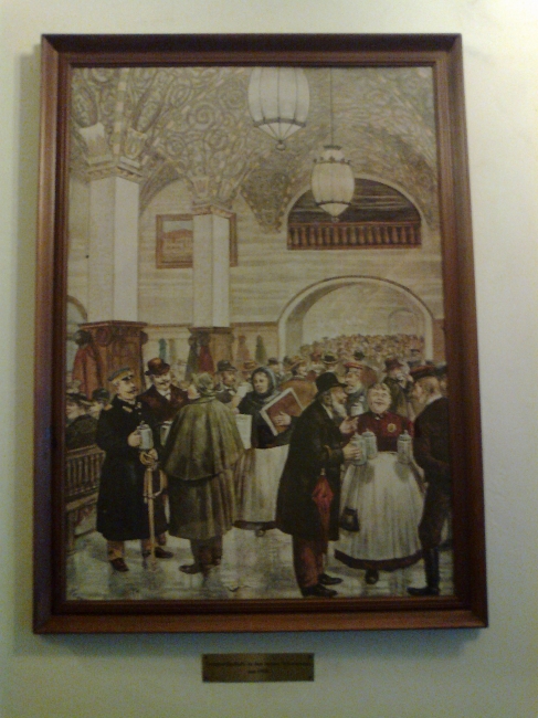 Altes Bild im Hofbräuhaus von der alten Trinkhalle, 