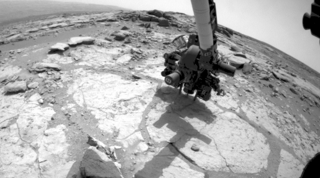 Curiosity Mars Rover Drilling Into Its Second Rock, Click on the image for the animation This sequence of images from the Front Hazard-Avoidance Camera on NASA's Mars rover Curiosity shows the rover drilling i...