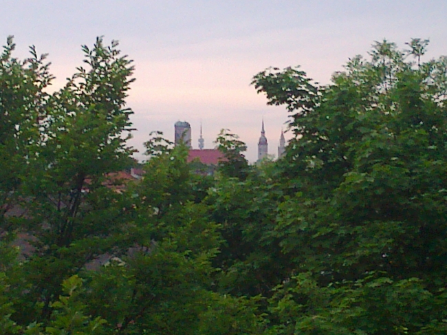 Münchner city vom Berg am Biergarten, 