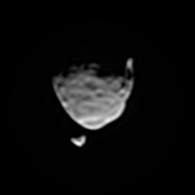 Two Moons of Mars in One Enhanced View, This view of the two moons of Mars comes from a set of images taken by NASA's Mars rover Curiosity as the larger moon, Phobos, passed in front of the smaller...