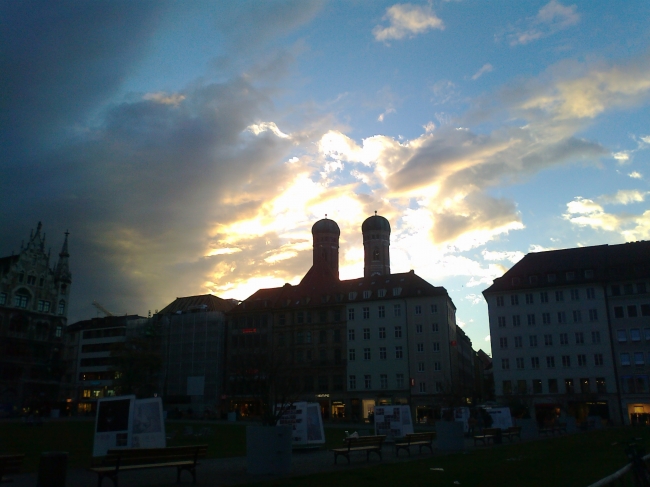 Dramatic sky over Frauenkirche, 
