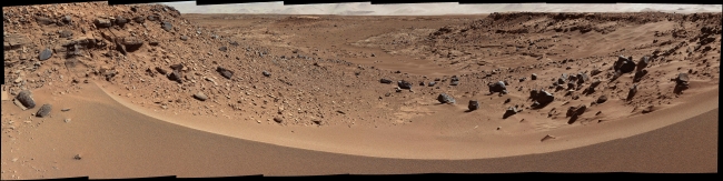 Martian Valley May Be Curiosity's Route, Figure 1 High resolution TIFF file Figure 2 High resolution TIFF file Click on an individual image for full resolution figures image This view combines sever...