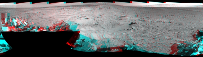 Rocky Mars Ground Where Curiosity Has Been Driving (Stereo), NASA's Mars rover Curiosity captured this stereo view using its Navigation Camera (Navcam) after a 17-foot (5.3 meter) drive on 477th Martian day, or sol, of...