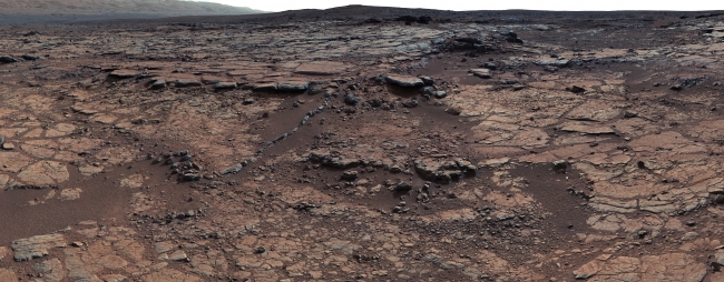 View of Yellowknife Bay Formation, with Drilling Sites, Annotated Version Click on the image for larger version This mosaic of images from Curiosity's Mast Camera (Mastcam) shows geological members of the Yellowkn...