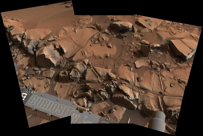 Within Rover's Reach at Mars Target Area 'Alexander Hills', Figure 1 High resolution TIFF file Click on the image for larger browse version This view from the Mast Camera (Mastcam) on NASA's Curiosity Mars rover shows...