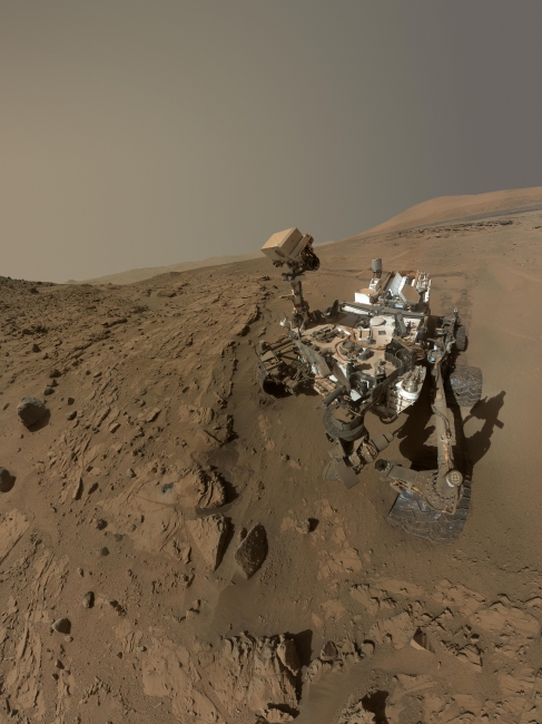 Curiosity Self-Portrait at 'Windjana' Drilling Site, NASA's Curiosity Mars rover used the camera at the end of its arm in April and May 2014 to take dozens of component images combined into this self-portrait w...
