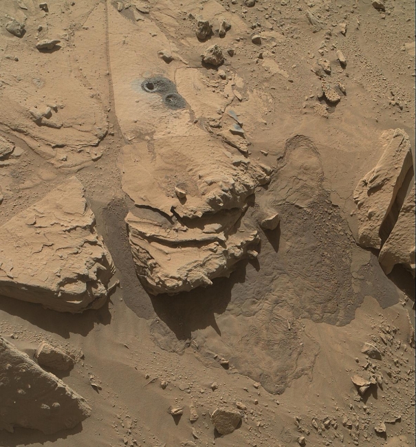 Mars Rock 'Windjana' After Examination, This view from the Mars Hand Lens Imager (MAHLI) on NASA's Curiosity Mars Rover shows the rock target "Windjana" and its immediate surroundings after inspect...