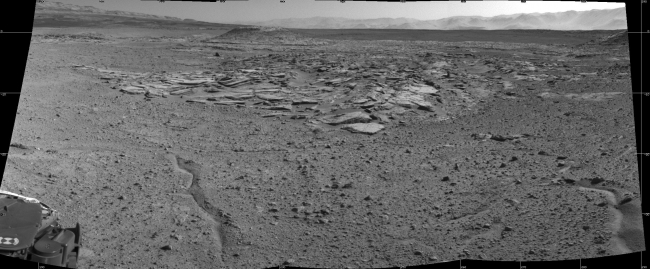 Curiosity's View From Arrival Point at 'The Kimberley' Waypoint, NASA's Curiosity Mars rover recorded this view of various rock types at a waypoint called "the Kimberley" shortly after arriving at the location during the 5...