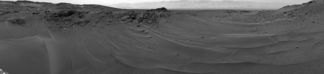 Ten Kilometers and Counting, on Mars,  NASA's Curiosity Mars rover used its Navigation Camera (Navcam) to capture this scene toward the west just after completing a drive that took the mission's ...