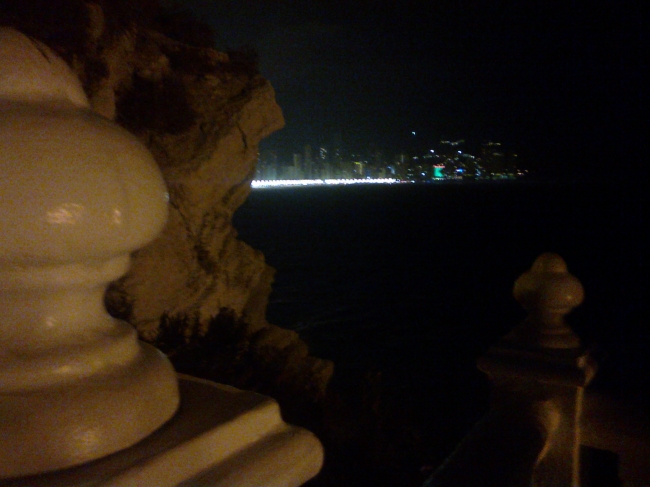 Levante promenade at night, seen from the outlook