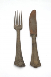 Rusty fork and knife