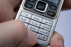 Cell phone keypad in palm