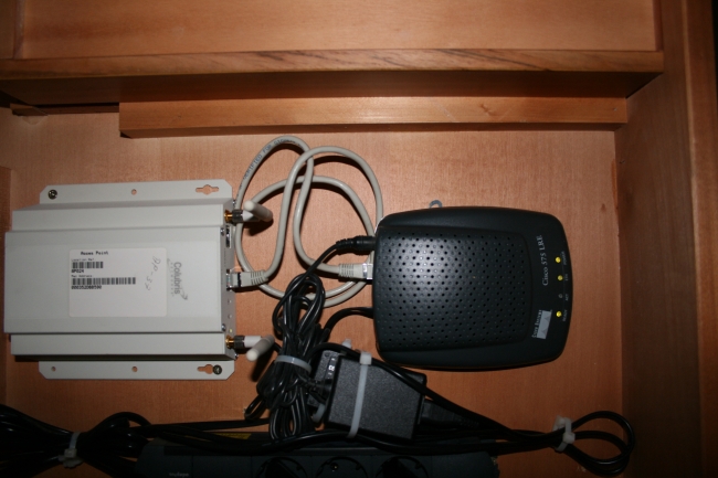 In room Internet, provided by means of a Cisco router and some other stuff, Cisco 575, Colubris