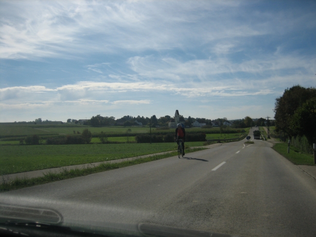 Einsamer Radfahrer, Münchner Umland