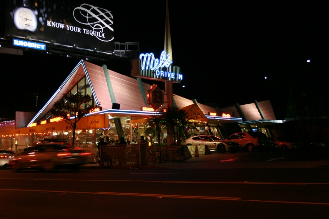 Mel's Drive-In, on 8585 West Sunset Boulevard, West Hollywood. The fast-food chain has been made famous by American Graffiti, although in the film a San Francisco branch had...