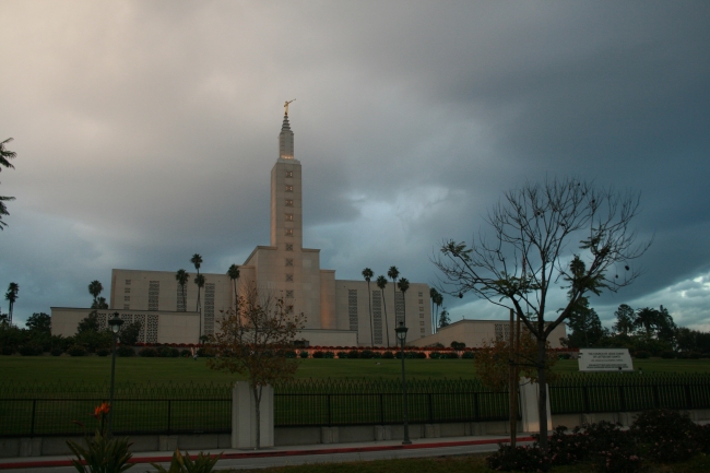 Mormon Los Angeles Temple of "The Church of Jesus Christ of Latter-day Saints", on Santa Monica Blvd.