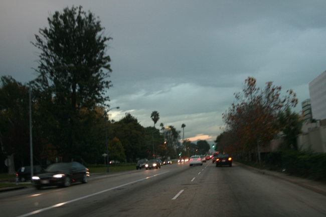 Santa Monica Blvd., driving East