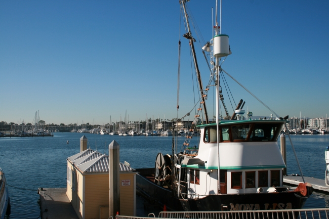 A fishermen's trawler, the "Mona Lisa" in Marina Del Rey, 